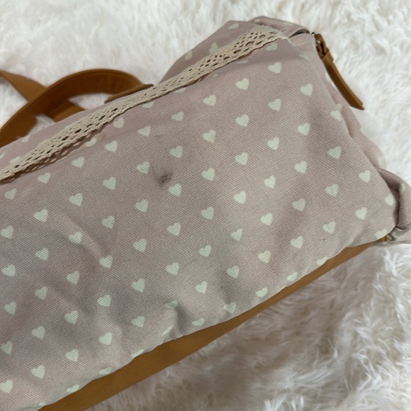 Target mossimo travel duffel weekender pink heart canvas bag - Picture 2 of 9